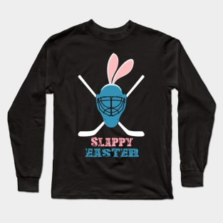 Easter Hockey Gift Bunny Goalie Mask T-Shirt Family Group Long Sleeve T-Shirt